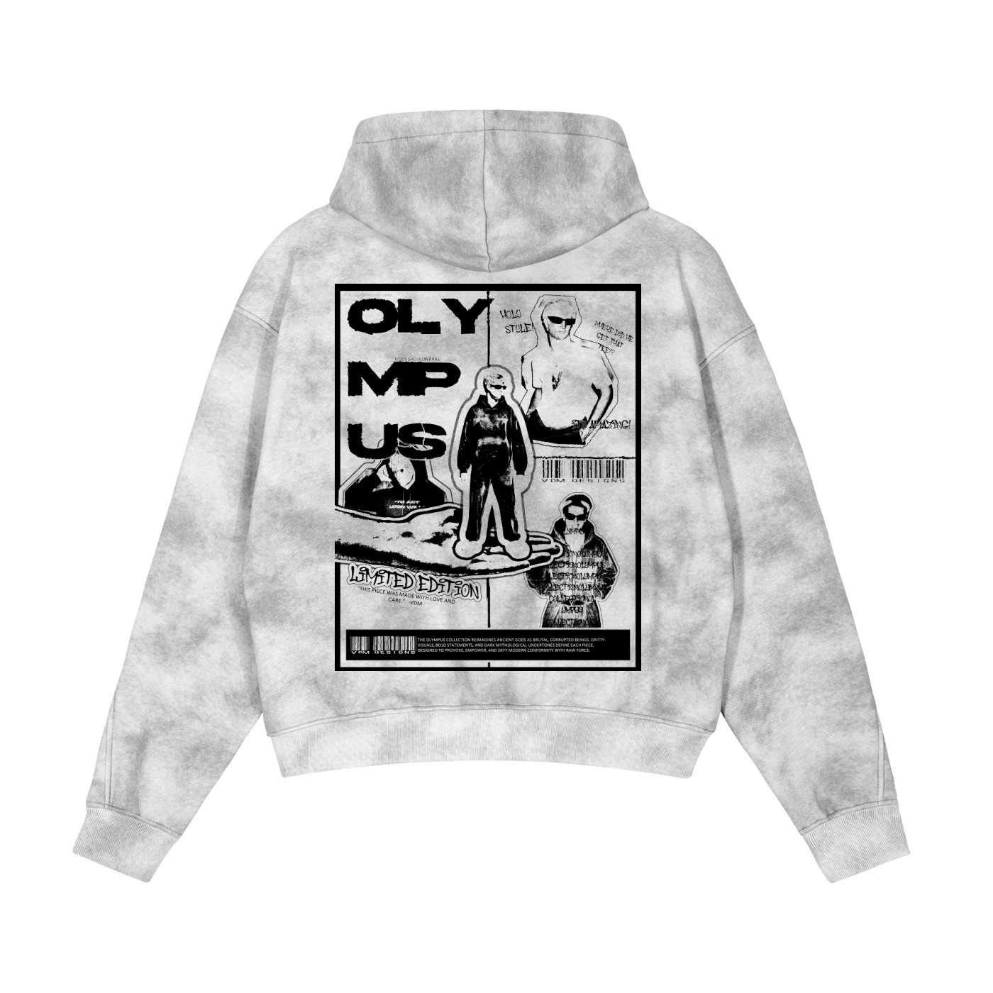 Dirty Washed Boxy Zip-up Fleece Hoodie