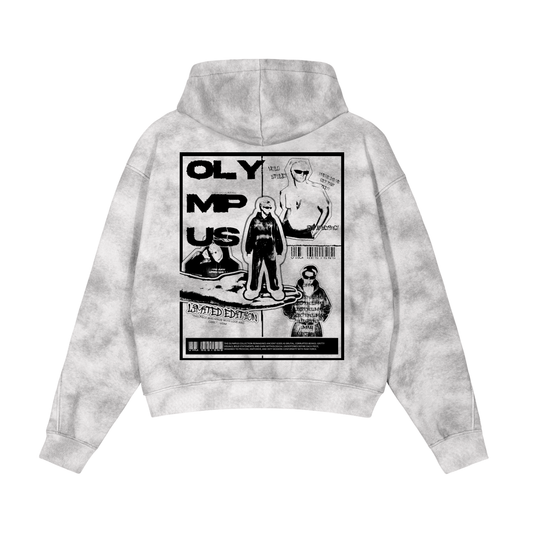 Dirty Washed Boxy Zip-up Fleece Hoodie